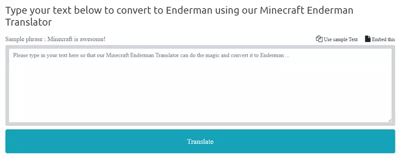 Minecraft Enderman Translator