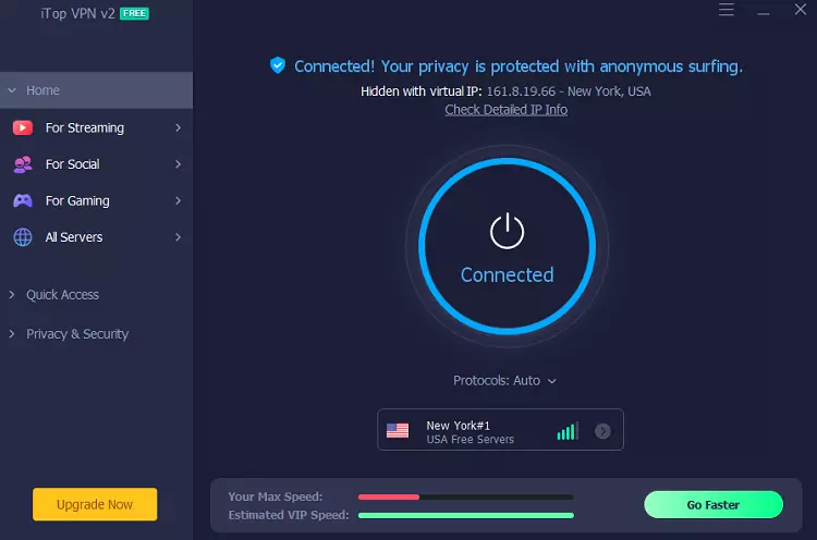 iTop VPN Interface