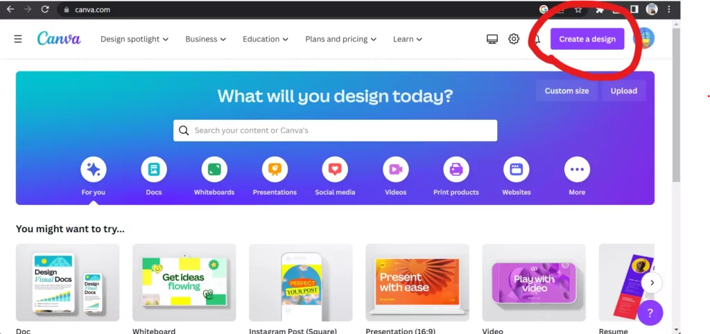create design in Canva
